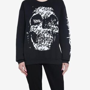 NWT My Chemical Romance MCR Skull Scribble Black Crewneck Sweatshirt Size 2X